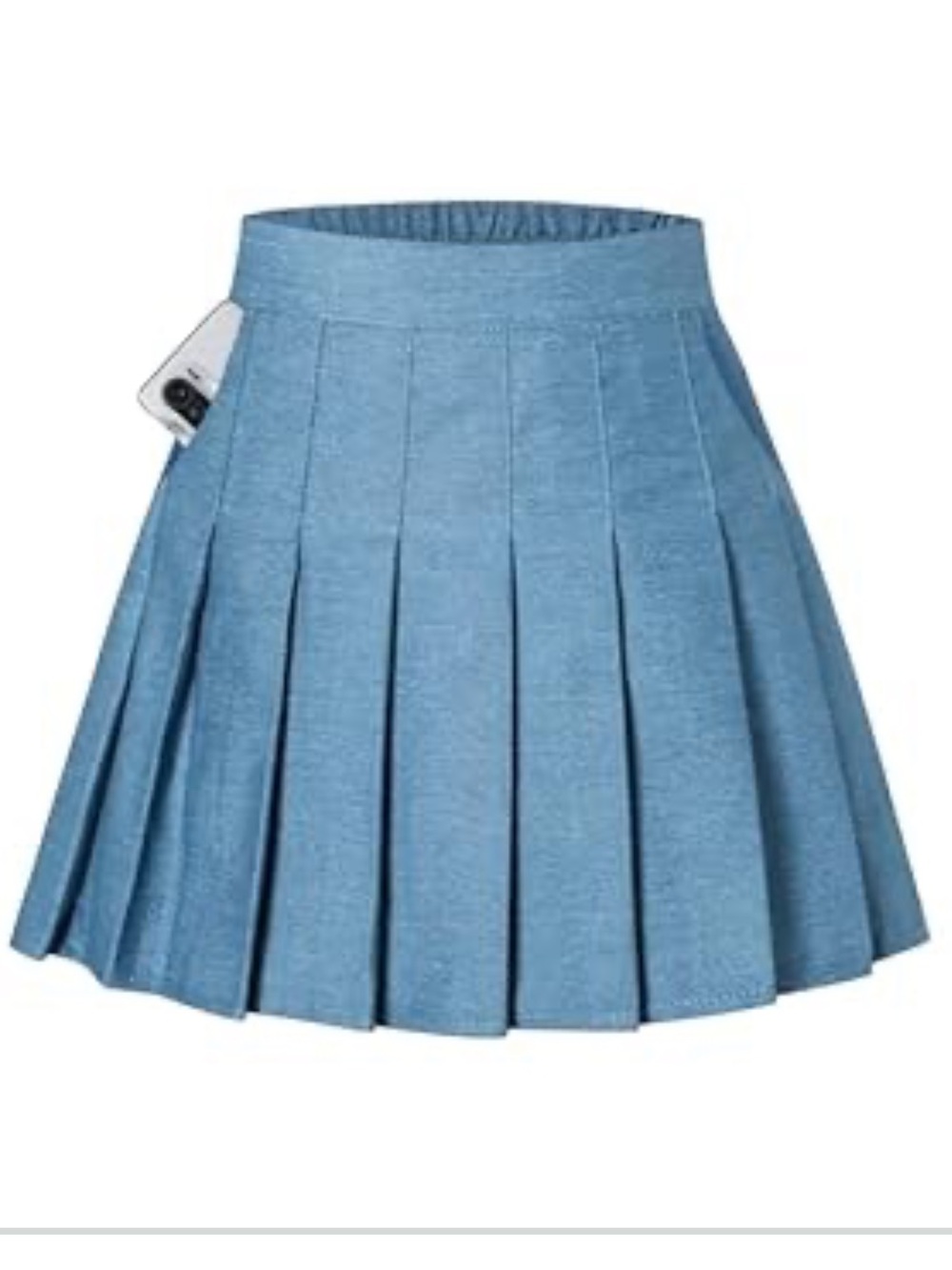 Cute Pleated Mini Skirt (with shorts & pockets!) in Light Blue, NWT!